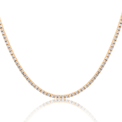 8.00 CTW AGI Certified Lab Grown Diamond Tennis Necklace in 14K White or Yellow Gold (F/VS)