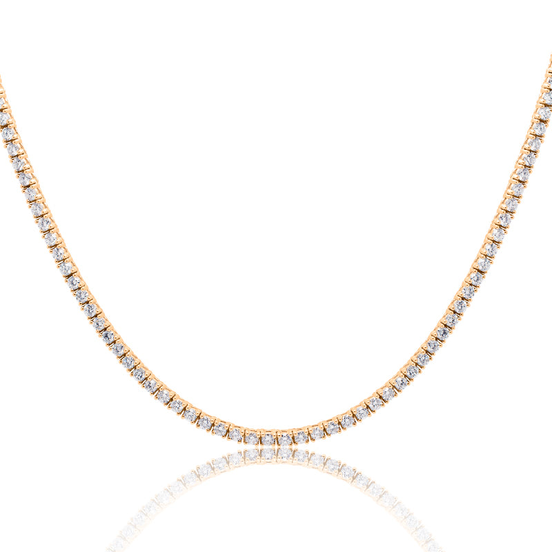 8.00 CTW AGI Certified Lab Grown Diamond Tennis Necklace in 14K White or Yellow Gold (F/VS)