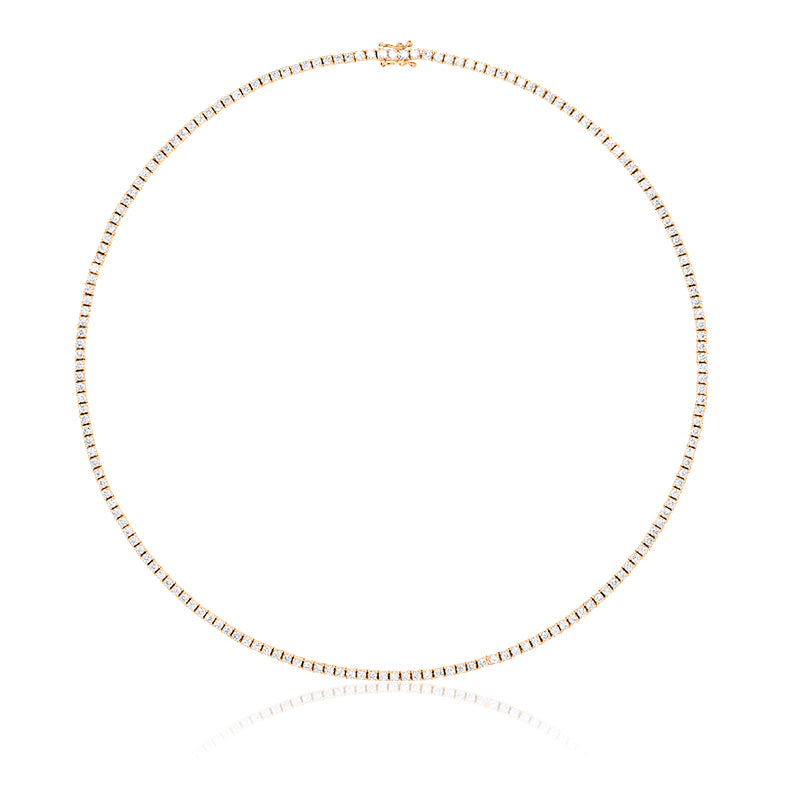 8.00 CTW AGI Certified Lab Grown Diamond Tennis Necklace in 14K White or Yellow Gold (F/VS)