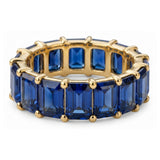 8.00CTW Lab Grown Blue Sapphire Eternity Band Ring in 14K Gold Over Sterling Silver