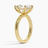 AGI Certified 4.50 CTW Pear Shaped Lab Diamond Engagement Ring with Hidden Halo in 14K Gold