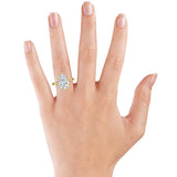 AGI Certified 4.50 CTW Pear Shaped Lab Diamond Engagement Ring with Hidden Halo in 14K Gold
