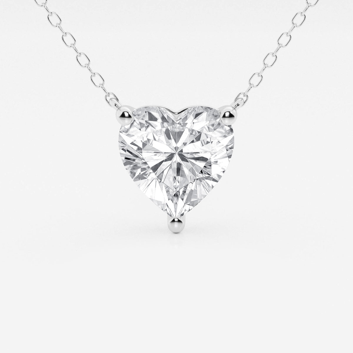 VossAgin 2.00 CTW Floating Heart Shape Lab Grown Diamond Solitaire Pendant Necklace F/G VS1 AGI Certified in 14K White or Yellow Gold