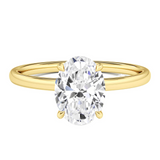 1.50 CTW Oval Cut Certified Moissanite Solitaire Ring in 14kt Yellow Gold Over Sterling Silver