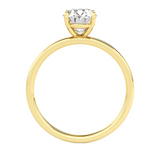 1.50 CTW Oval Cut Certified Moissanite Solitaire Ring in 14kt Yellow Gold Over Sterling Silver