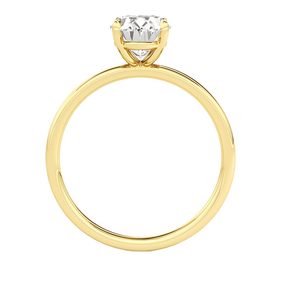 1.50 CTW Oval Cut Certified Moissanite Solitaire Ring in 14kt Yellow Gold Over Sterling Silver