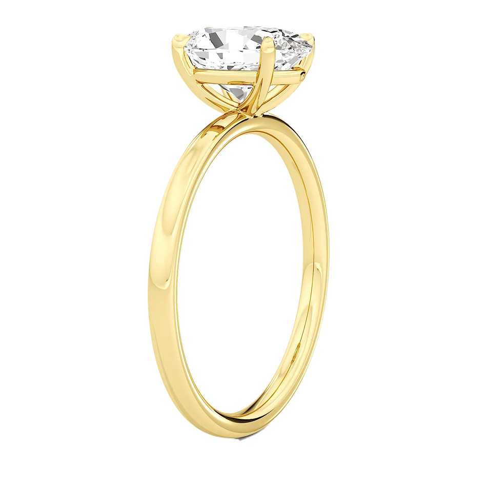 1.50 CTW Oval Cut Certified Moissanite Solitaire Ring in 14kt Yellow Gold Over Sterling Silver