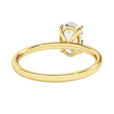 1.50 CTW Oval Cut Certified Moissanite Solitaire Ring in 14kt Yellow Gold Over Sterling Silver
