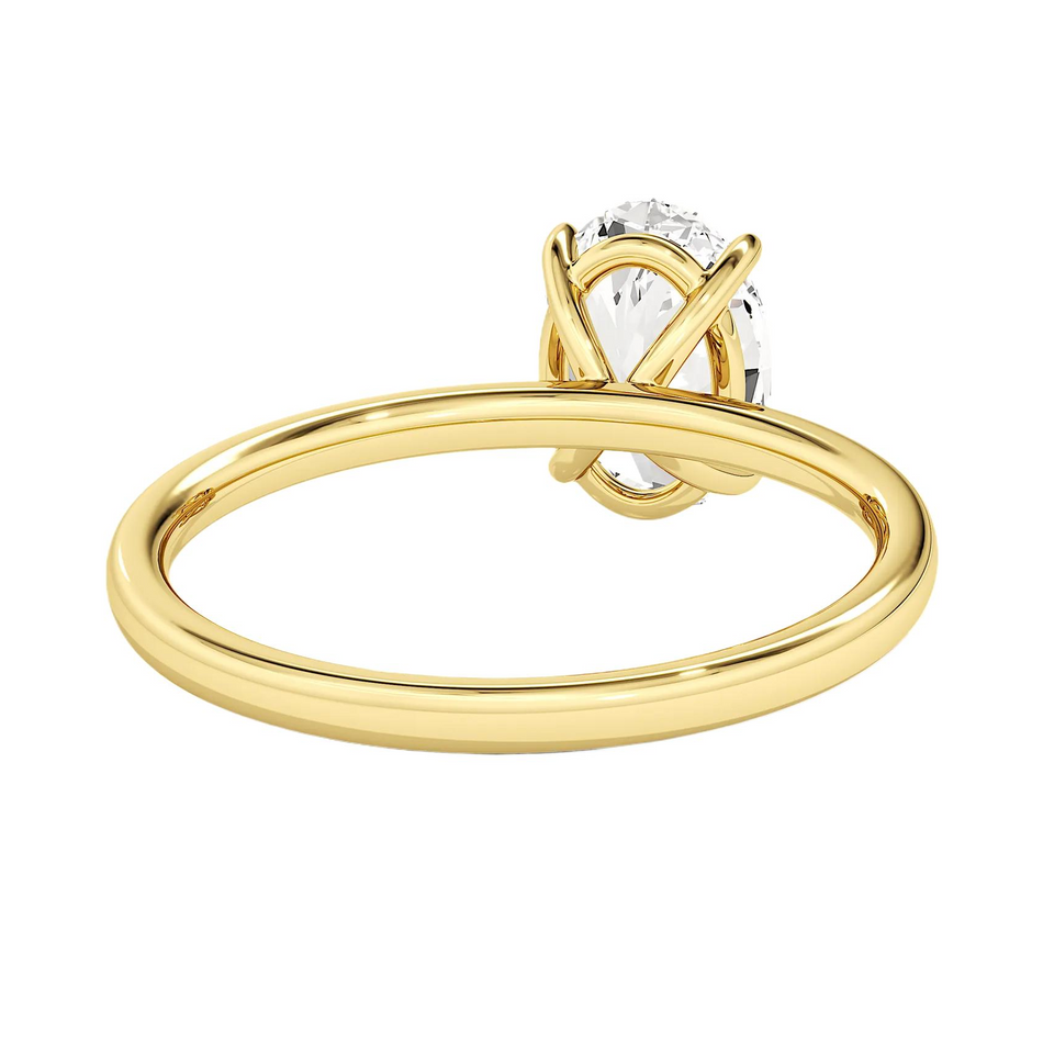 1.50 CTW Oval Cut Certified Moissanite Solitaire Ring in 14kt Yellow Gold Over Sterling Silver