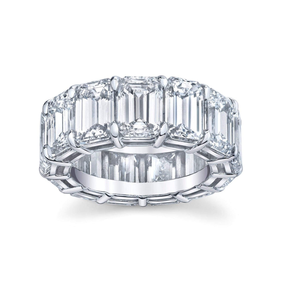 AGI Certified 26 CTW Emerald Cut Lab Grown Diamond Eternity Band 14kt Gold