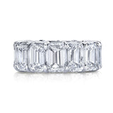AGI Certified 26 CTW Emerald Cut Lab Grown Diamond Eternity Band 14kt Gold