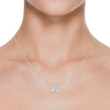 AGI Certified Lab-Grown Emerald-Cut & Pear Diamond Two-Stone Pendant in 14K White Gold – Choice of 1ctw or 2ctw