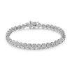 Brilliant Flower Created Moissanite Tennis Bracelet – D-VVS1 Stones, 14K Gold Overlay