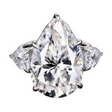 IGI Certified 8.09 CTW Pear Cut Lab Diamond Three Stone Engagement Ring in 14K White Gold