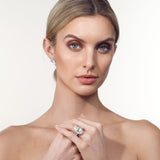 IGI Certified 8.09 CTW Pear Cut Lab Diamond Three Stone Engagement Ring in 14K White Gold