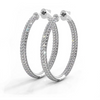 2.5 CTW Lab-Created Moissanite Triple Row Hoop Earrings in 14K Gold Over Sterling with Vault Lock Clasp