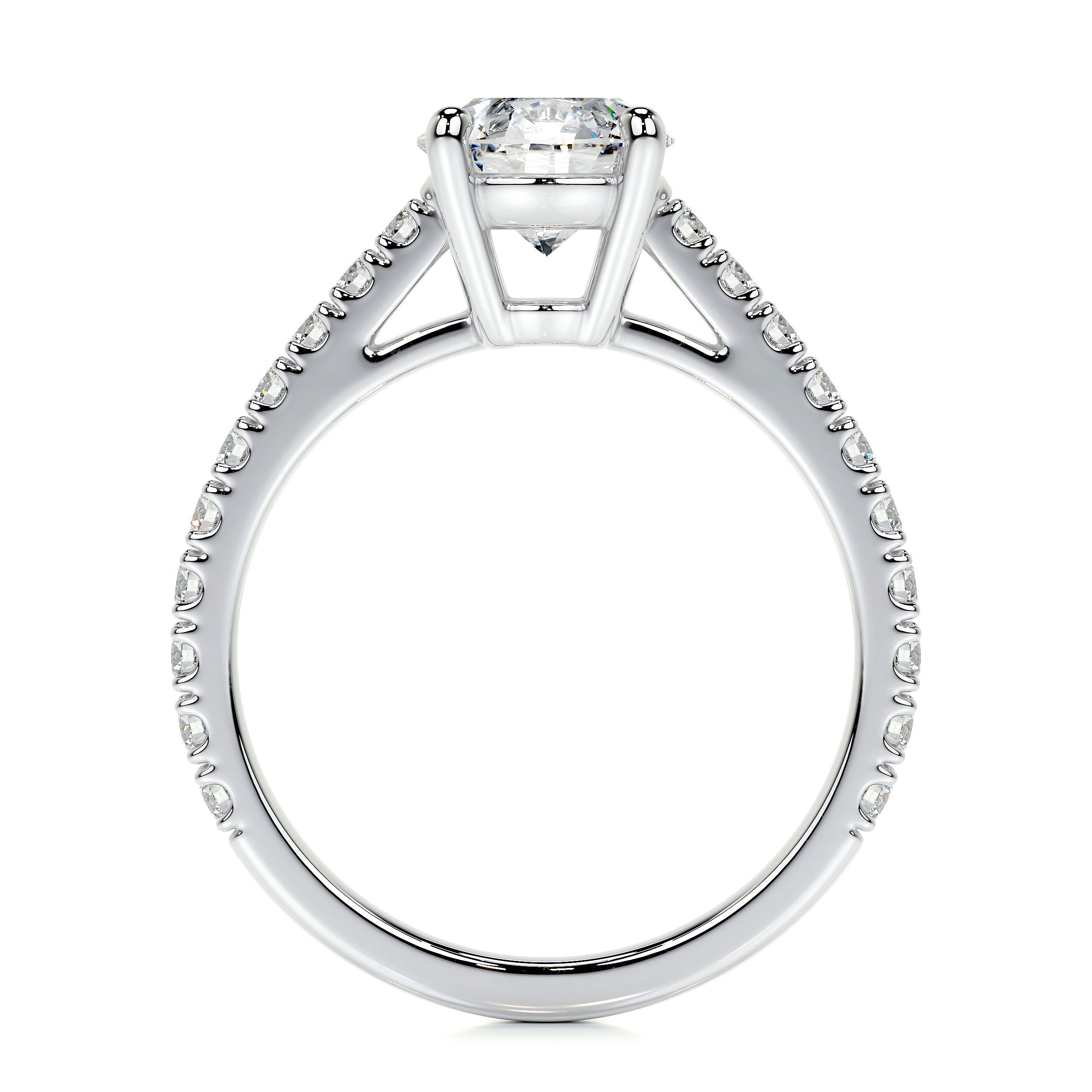 14K Gold Round Brilliant Lab Diamond Channel Setting Engagement Ring ...