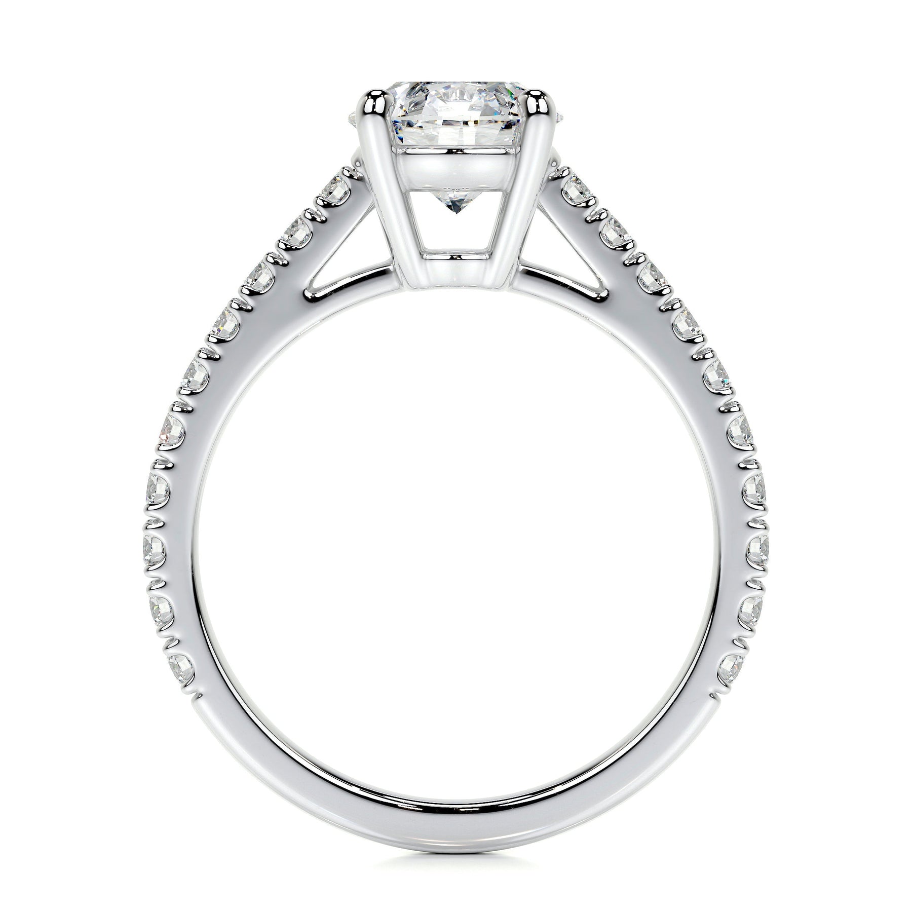 VossAgin engagement ring channel setting side diamonds close-up