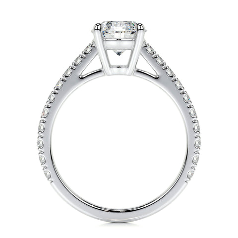 Round Brilliant Lab Grown Diamond Channel Setting Engagement Ring (F/VS) in 14K White Gold