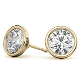 4.00 CTW Lab Grown Diamond Bezel Stud Earrings in 14K White or Yellow Gold