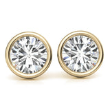 4.00 CTW Lab Grown Diamond Bezel Stud Earrings in 14K White or Yellow Gold