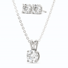 3CTW Moissanite Stud Earrings & Pendant Necklace Set in 14K White Gold Overlay
