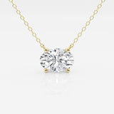 1.00 Ctw Oval Lab Grown Diamond Solitaire Pendant In White /Yellow