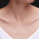 2CTW Created Moissanite Solitaire Pendant Necklace with 18" Chain - Choice of 14k White or Yellow Gold