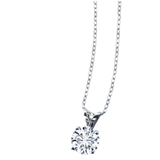 2CTW Created Moissanite Solitaire Pendant Necklace with 18" Chain - Choice of 14k White or Yellow Gold