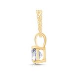 2CTW Created Moissanite Solitaire Pendant Necklace with 18" Chain - Choice of 14k White or Yellow Gold