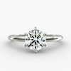 3.00 CTW AGI Certified Round Lab Grown Diamond Six Prong Solitaire Engagement Ring - F-VS Clarity in 14K White Gold