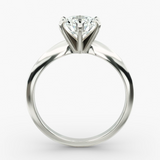 3.00 CTW AGI Certified Round Lab Grown Diamond Six Prong Solitaire Engagement Ring - F-VS Clarity in 14K White Gold