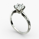 3.00 CTW AGI Certified Round Lab Grown Diamond Six Prong Solitaire Engagement Ring - F-VS Clarity in 14K White Gold