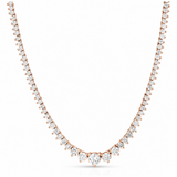 20 CT Created White Sapphire Graduated Tennis Necklace – 14K Rose Gold Overlay