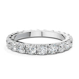2.00 CTW Round Lab Grown Diamond Eternity Band 18kt Gold over Sterling