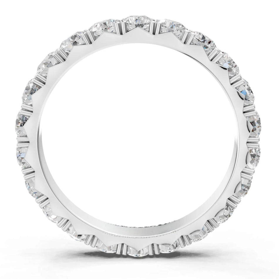2.00 CTW Round Lab Grown Diamond Eternity Band 18kt Gold over Sterling