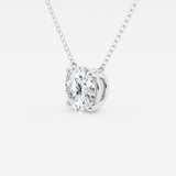 3.00 ct Lab Grown Round Diamond Floating Solitaire Pendant in 14K White or Yellow Gold – AGI Certified