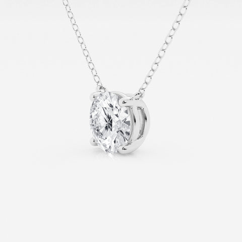 2.00 CTW Lab Grown Round F/G VS1 Diamond Floating Solitaire Pendant in 14K White or Yellow Gold – AGI Certified