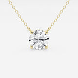 3.00 ct Lab Grown Round Diamond Floating Solitaire Pendant in 14K White or Yellow Gold – AGI Certified
