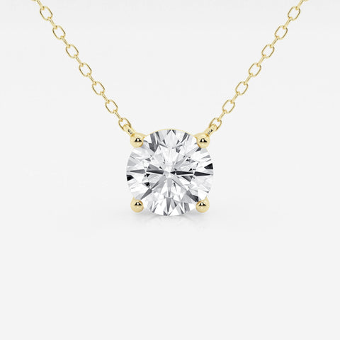 2.00 CTW Lab Grown Round F/G VS1 Diamond Floating Solitaire Pendant in 14K White or Yellow Gold – AGI Certified