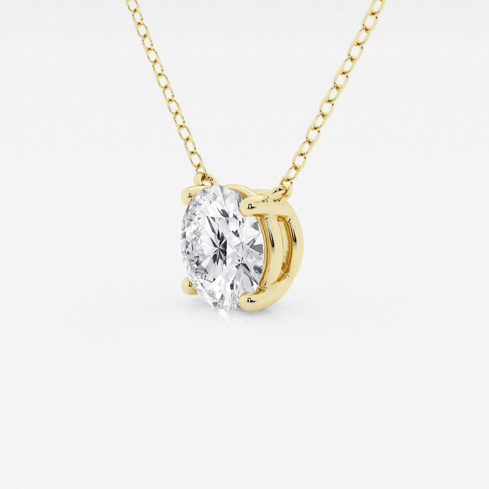 3.00 ct Lab Grown Round Diamond Floating Solitaire Pendant in 14K White or Yellow Gold – AGI Certified