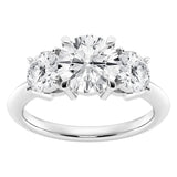 AGI Certified 1 CTW Round Lab-Grown Diamond G/VS Three-Stone Engagement Ring in 14K White Gold Over Sterling Silver