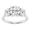 AGI Certified 2 CTW Classic Three-Stone Round Lab-Grown Diamond Engagement Ring – G/VS – 14K White Gold Over Sterling