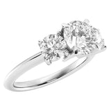 AGI Certified 1 CTW Round Lab-Grown Diamond G/VS Three-Stone Engagement Ring in 14K White Gold Over Sterling Silver
