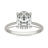 2 CTW Oval Lab Grown Diamond Solitaire Engagement Ring 14K White Gold (G-VS)