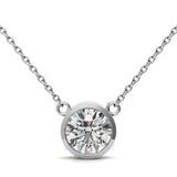 AGI Certified 2.00 CTW Prong Set Round Lab Grown Solitaire Diamond Pendant (G-VS) in 14K White or Yellow Gold