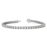 Brilliant 6ctw Lab Created Moissanite Sterling Silver Tennis Bracelet - 3mm Stones - Choice of White or 14K Gold Plated Finish