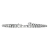 Brilliant 6ctw Lab Created Moissanite Sterling Silver Tennis Bracelet - 3mm Stones - Choice of White or 14K Gold Plated Finish