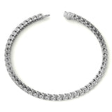 Brilliant 6ctw Lab Created Moissanite Sterling Silver Tennis Bracelet - 3mm Stones - Choice of White or 14K Gold Plated Finish