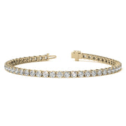 Brilliant 6ctw Lab Created Moissanite Sterling Silver Tennis Bracelet - 3mm Stones - Choice of White or 14K Gold Plated Finish